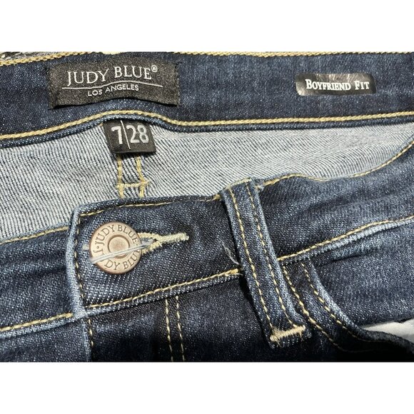 Judy Blue Boyfriend Fit Jeans 7/28 Medium Wash Distressed 5 Pocket - Picture 7 of 10